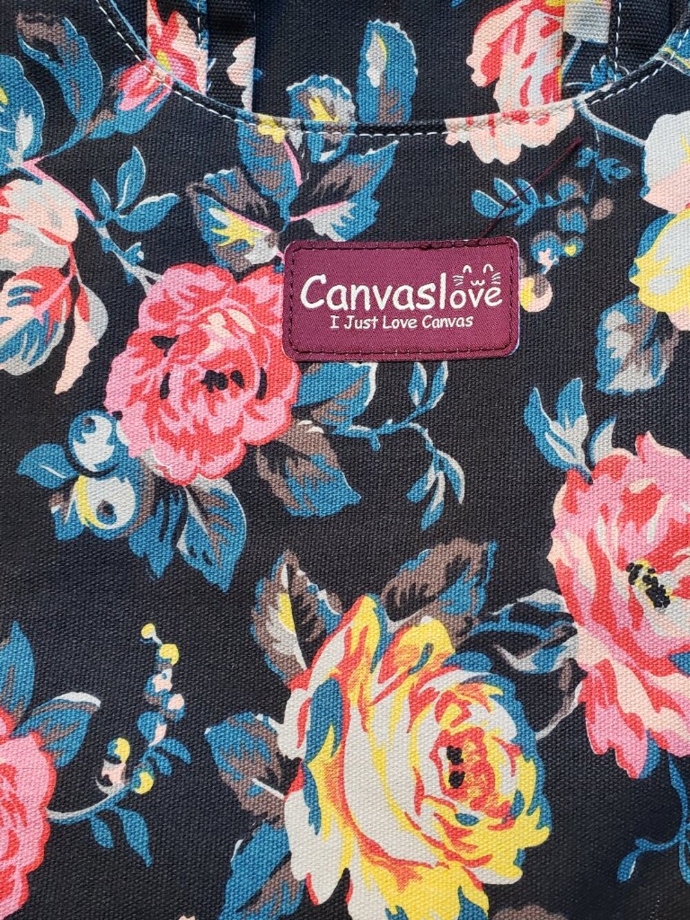 EUC barely pre-loved CANVASLOVE🐱 navy/pink/yellow rose floral (OS) laptop